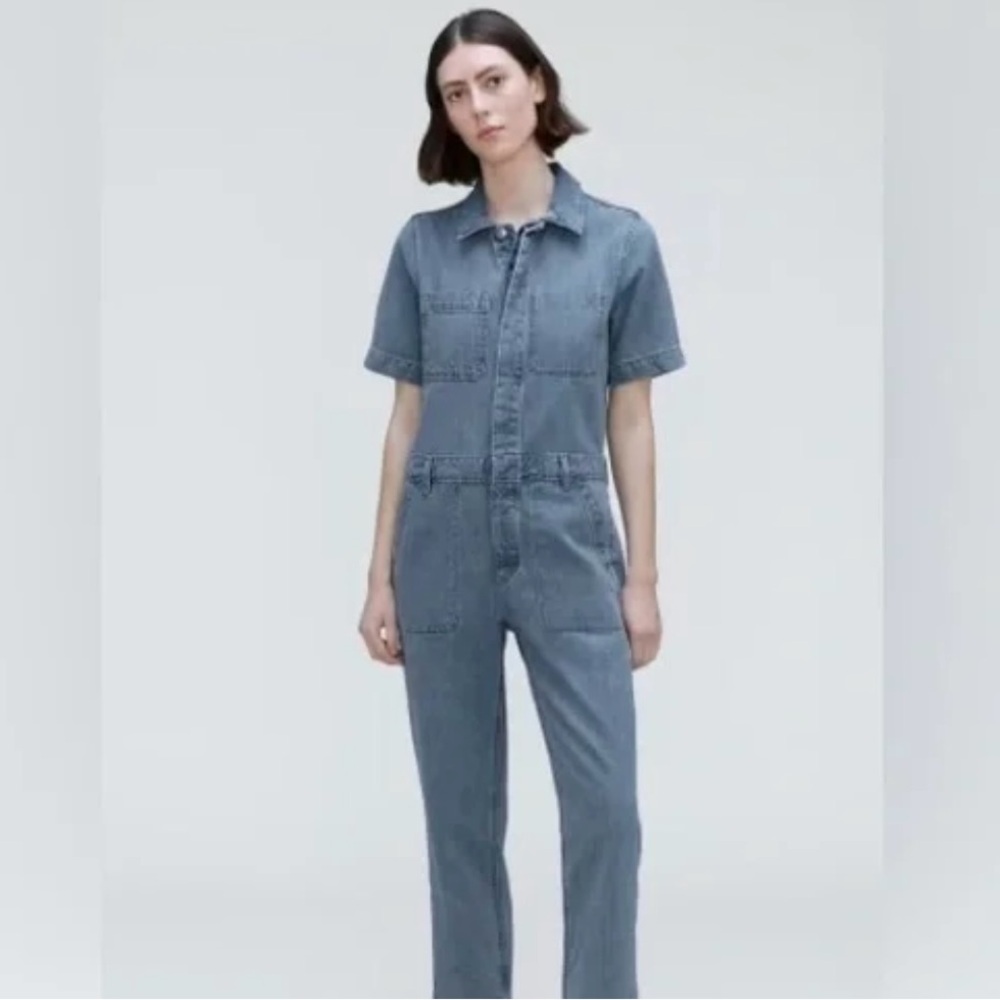 Everlane Supersoft Denim Coverall Jumpsuit - size 16